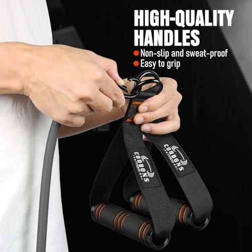 Resistance Bands with Handles, 175lb Exercise Bands for Working Out - color: 225LBS Black Orange