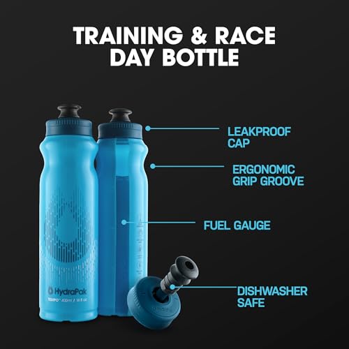 HydraPak Tempo 3-Pack Bottle Running Water Bottle (400ml) - size: 400 ml (Pack of 3)