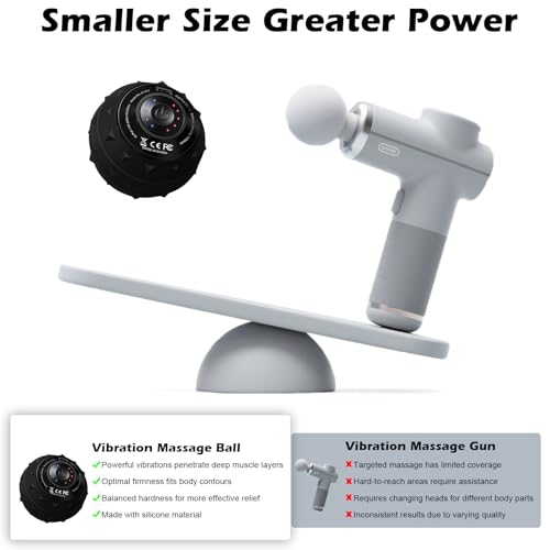 5-Speed Vibrating Massage Ball: Silicone Electric Massager with Auto Shut-Off, Physical Therapy Ball for Fitness, Mobility, and Relaxation, Wellness Gift (Black)