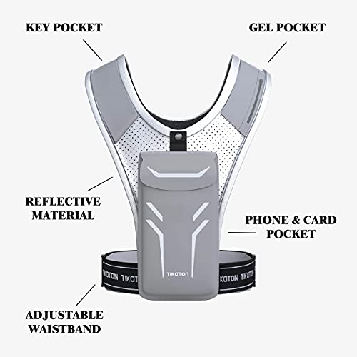 Tikaton Running Vest with Adjustable Waistband & Smart Materials - color: Gray