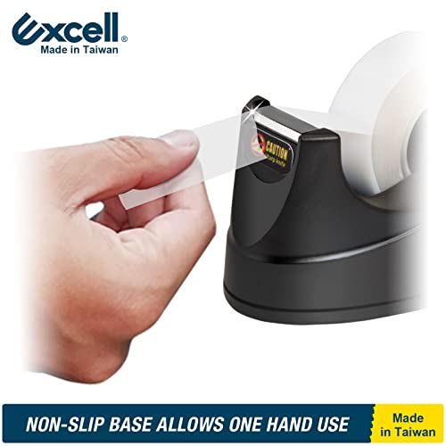 Excell 115BK Mini Desktop Tape Dispenser, Lightweight, 3/4" Wide, 1" Core