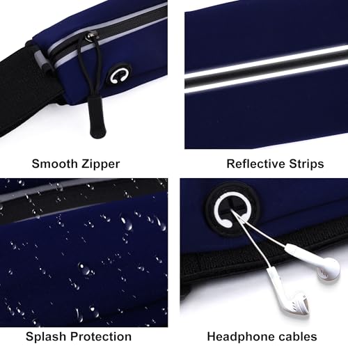 Running Belt Fanny Pack Men and Women Slim Running Bag Money Belt - color: Blue