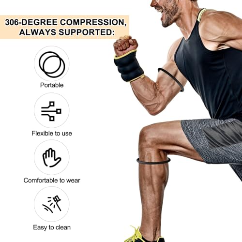 Lyreh 6pcs Knee Patellar Tendon Support Straps (Black) - color: Black