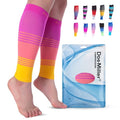 Doc Miller Calf Compression Sleeve 20-30 mmHg for Men & Women, 1 Pair - color: Pink.Peach.Yellow, size: Small