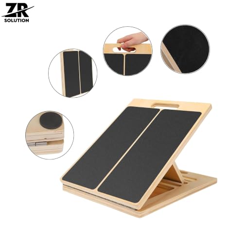 Slant Board 5 Angles Adjustable Incline Board Calf Stretching Portable Wooden Slant Board Non-Slip Incline Wedge Stretcher Squats Physical Therapy Foot Leg Knees Toes Heel Ankle Mobility Training