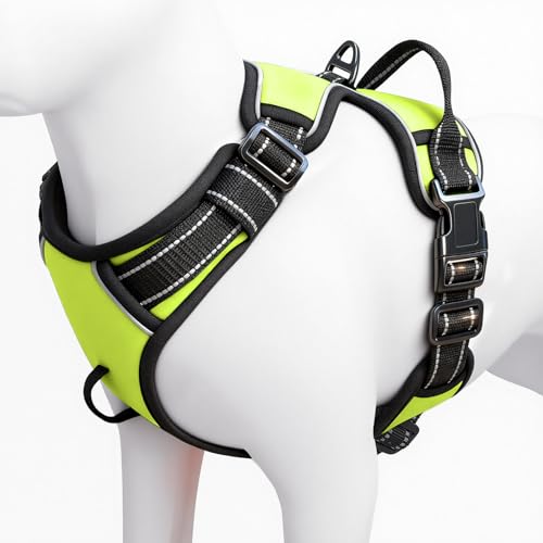 No Pull Dog Harness, No-Choke Soft Padded Reflective Dog Vest Harness with Front Clip & Top Handle, 2 Quick-Release Buckles, Adjustable for Small Medium Large Dogs - color: Velvet Green, size: X-Small