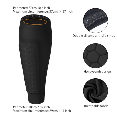 New Soft Shin Guards for Breathable & Anti-Slip Soccer Shin Pads with Honeycomb Protection for Football, Skateboard and Outdoor Activities - size: Large