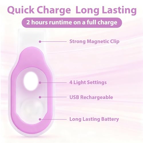 Nurse Night Light Hands Free LED Flashlight Clip on Flashlight for Walking - color: Pink