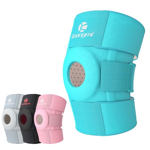 Kuangmi Knee Brace with Side Stabilizers & Patella Gel Pad,Adjustable Compression Knee Support with Arthritis Relief,Injury Recovery,Running,Weightlifting,Climbing(Blue,2-Springs,L/XL - color: Blue(2 Springs), size: L/XL