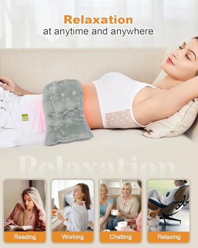 COMOIL Microwave Heating Pad 6 * 16'' Hot Pad for Neck, Shoulder, Period Cramps& Back Portable Warm Compress Weighted Moist Heating Pad, Unscented Grey