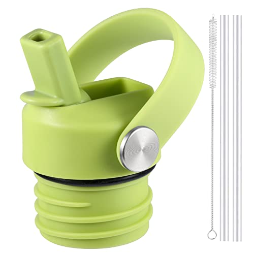 RRegeny Straw Lid fits Hydro Flask Standard Mouth, 21 24 oz, Sports Flex Cap Water Bottle Accessories Replacement Top - color: seagrass green+1pack
