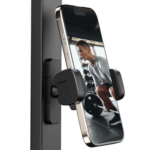SMALLRIG Magnetic Phone Holder for Gym, Alloy Base with 360° Ball Head, Universal Phone Clamp Mount Suitable for iPhone 17/16/15/14/13/12 Series & Android Phones, Attach to Metal Surfaces-5582 - style: Phone Clip Connection