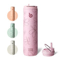 BOTTLE BOTTLE Insulated Water Bottle 24oz with Straw Lid and Handle Sports - color: Flower Frenzy