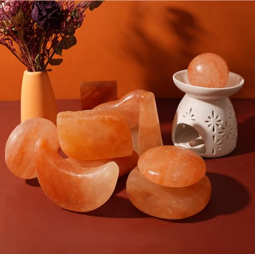 2 Pcs Himalayan Salt Hot Massage Stones Cold Stones Set Warm Rocks Kit for Facial SPA 3.14 * 3.14in - size: ROUND SHAPE