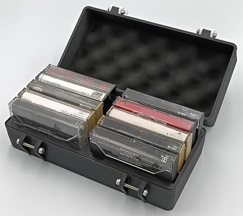 Rugged Protective Carrying Case for Music Audio Cassettes - Holds 10 Tapes