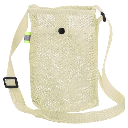 Uxcell Water Bottle Holder With Adjustable Shoulder Strap, Carrier Bag, Mesh Crossbody Carrier With Pocket for Sports, Hiking, Walking, Travel - color: Yellow