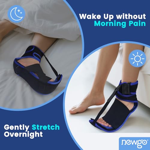 NEWGO Bundle of Ankle Ice Pack Blue and Plantar Fasciitis Night Splint