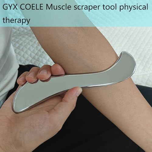 Muscle Scraper Tool Set, Stainless Steel IASTM Tools for Physical Therapy, Scar Tissue Breakdown, Fascia Release, 5 Piece Kit with Carrying Case - style: GYX COELE-5 set B