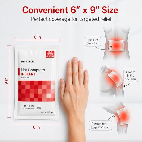 McKesson Instant Hot Packs, Instant Hot Compress, 6 x 9 in - color: Red, size: 6x9