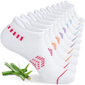 floconssy Ankle Socks for Women, Bamboo Viscose Cushioned Running Socks - color: 5 Pairs White, size: 9-11