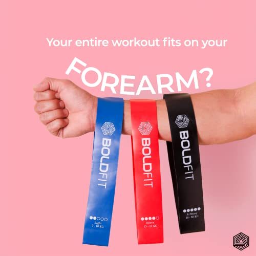 Boldfit Resistance Bands Mini Loop Set, Multicolor, Pack of 5