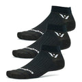 Swiftwick ASPIRE Ankle Socks, Running & Cycling, 3-Pack, Men & Women - color: Black, size: Small