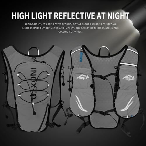 IX INOXTO Running Hydration Vest for Women Men with 500ML Soft Flask - color: White with 1.6L