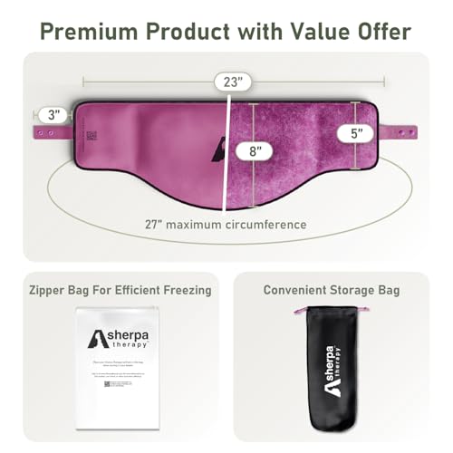 Flexible Neck Ice Pack Wrap 8" x 23", Soft Gel, Hands-Free - color: Purple