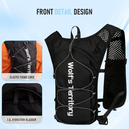 Breathable Hydration Vest with 1L Bladder, Reflective Details & Adjustable Fit for Running, Cycling & Hiking