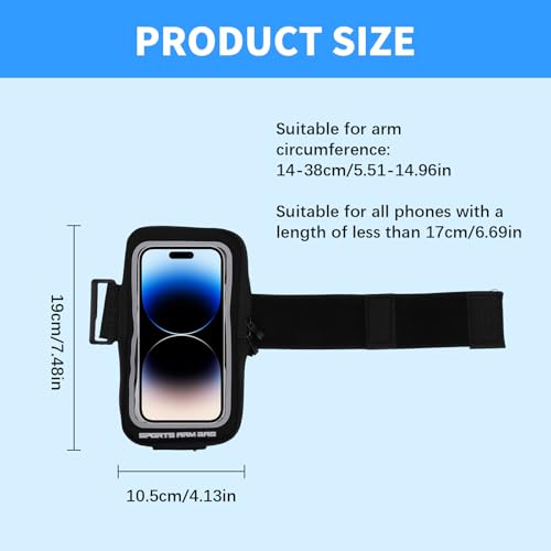 Wrist Phone Holder, Arm Phone Holder for Running with Card Slot and Adjustable Strap, Suitable for Phones Smaller Than 7.0 Inches