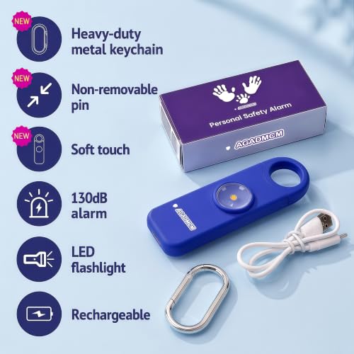 Rechargeable Personal Safety Alarm for Women - color: Navy Blue