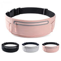 Running Belt for Women Men, Slim No-Bounce Waist Pack, Water Resistant Reflective Phone Holder Fits Phones up to 7.5 inch, Adjustable Fanny Pack for Running Jogging Hiking (Pink) - color: Pink