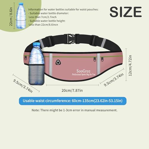 Men Women Slim Running Belt Fanny Pack,Zipper Waterproof Running Waist Pack,Ultra Light Reflective Phone Holder,Sport Workout Belt Bag for Running Walking Cycling Camping Gym (GSP1201-Cinnamon Pink) - color: GSP1201-Cinnamon Pink