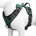 No Pull Dog Harness, No-Choke Soft Padded Reflective Dog Vest Harness with Front Clip & Top Handle, 2 Quick-Release Buckles, Adjustable for Small Medium Large Dogs - color: Tundra Green, size: X-Small