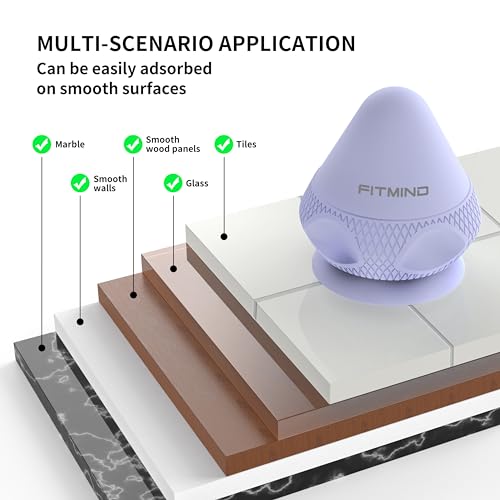 Mountable Self-Massage Ball Handfree with Suction Cup,Deep Tissue Back Sore Muscle Knot Massager,Myofascial Release,Manual Massage Balls, Foot Plantar Fasciitis, Back Stress Relief - Purple - color: Purple