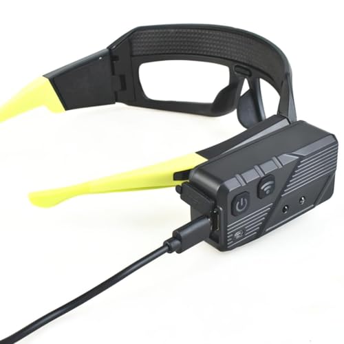 LED Glasses Rechargeable Headlight with Motion Sensor and Touch Control, 5 Modes USB C Lighted Glasses for Night Running,Camping, Fishing, Cycling, Hiking, Hands-Free Lighting (Yellow) - color: Yellow