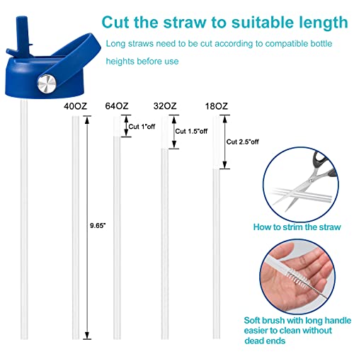 KMN Wide Mouth Straw Lid with Flip Top, Replacement Cap with Straw for Hydro Flask 18 32 40 oz Wide Mouth Water Bottle & 12 16 20 oz Coffee Flask, BPA-Free Leakproof Sports Lid (Cobalt) - color: Cobalt