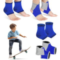 Tarpop 2 Pairs Kids Ankle Brace, Compression Sleeves, M+S, Blue - color: Blue, size: Small,Medium