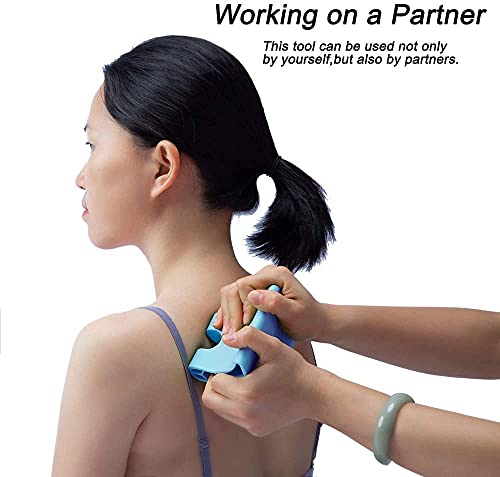 Occipital Release Tool, Portable Suboccipital Release Device Myofascial Relaxation Tool, Handheld Trigger Point Massager for Neck, Shoulder & Back Pain Relief, Tension Headache Relief Device (Blue) - color: Blue