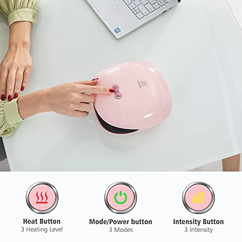 COMFIER Wireless Hand Massager with Heat -3 Levels Compression & Heating,Rechargeable Hand Massager Machine for Carpal Tunnel,Ideal Gifts for Women (Petal Pink) - color: Pink