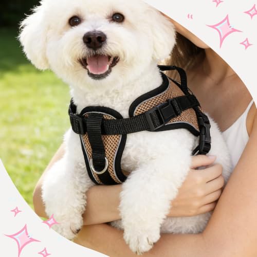 AIITLE No Pull Reflective Dog Vest Harness with Handle, Khaki-XS - color: Khaki, size: XS