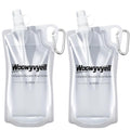 2-Pack 33oz (1L) Collapsible Water Bottles with Mountaineering Buckle, BPA-Free Foldable Travel Bottle for Camping Hiking Running Cycling Mountaineering - Compatible With All 28mm Thread Water Filter
