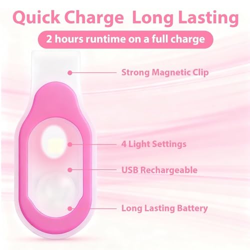 Nurse Night Light Rechargeable LED Clip on Flashlight for Night Shift - color: Pink and Blue