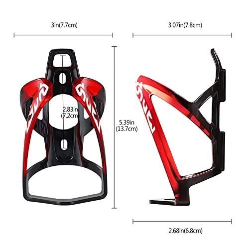 Suruid Bike Water Bottle Cage, Universal Drink Holder - Durable Ultralight Plastic Bottle Holder for Cycling, MTB, Road & Mountain Bikes, 2 Pack - Black Red - color: Black Red
