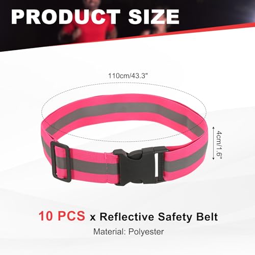 Reflective Safety Belt Adjustable - color: Rose Red