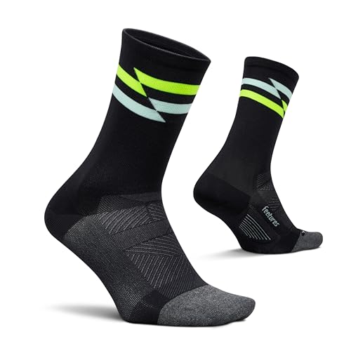 Feetures Elite Light Cushion Mini Crew Sock - color: Night Track (1 Pair), size: Small