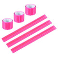 PATIKIL Reflective Slap Bands, Reflector Band Snap Bracelet Armbands High Visibility Safety Reflectors Wrist Strap Strips for Night Jogging Cycling Running - color: Pink
