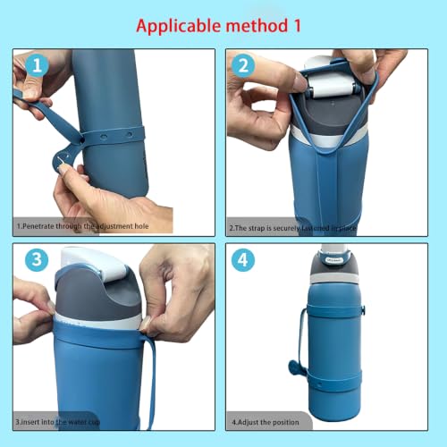 Water Bottle Carrier Grip Handle Strap, Soft Band Holder for Running, Biking, Gym, Jogging, 2 Styles, Black and Pink