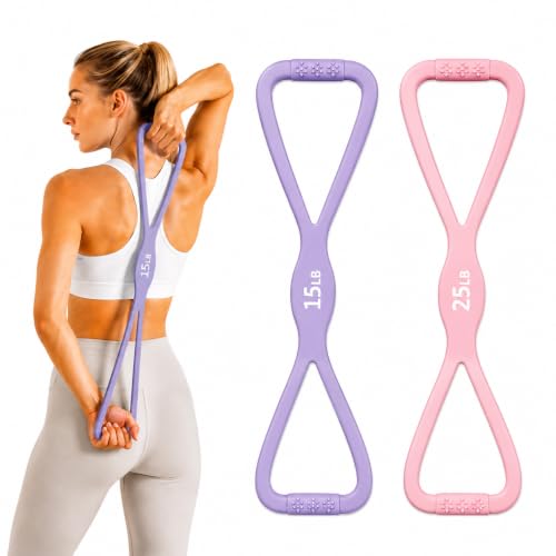 AZALEA Figure 8 Resistance Bands, Silicone Stretch Bands with Handles