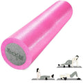 Yes4All Medium Firm Two-Layer PE Foam Roller for Yoga & Pilates - color: 24 Inches - Pink/Grey